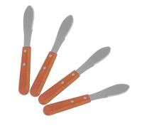 Toyvian Juego de 4 Utensilios para Cortar Queso y Untador de Queso Crema Diseño Ergonómico, Acero Inoxidable y Mango de Madera para Cocinas Profesionales y Hogar