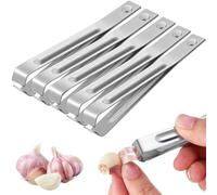 Toyvian Juego de 6 Peladores de Ajo de Acero Inoxidable Pinzas Reutilizables para Pelar Ajos Herramienta de Cocina Práctica para Pelado Rápido y Fácil en Hogar y Gastronomía