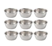 Toyvian Juego de 9 Piezas de Platos y Tazones de Acero Inoxidable para Salsa y Aperitivos, Resistentes al Ácido Uso en Restaurantes y Catering