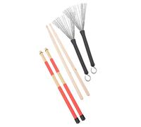 Toyvian Juego de Baquetas 5a para Batería con Cepillos de Alambre 19 Haces, Kit Multiusos para Práctica Diaria y Presentaciones, Accesorios Profesionales para Músicos y Principiantes