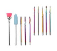 Toyvian Juego de Brocas para Uñas de Carburo de Tungsteno, 10 Piezas de Colores para Máquina Pulidora de Manicura Profesional, Herramienta para Limar, Taladrar y Decorar Uñas en Casa