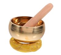 Toyvian Juego De Cuenco Tibetano De Meditación De 8 Cm, Cuenco De Sonido Con Mazo De Madera De Durazno y Cojín, Instrumento Portátil Para Yoga, Relajación y Música Meditar