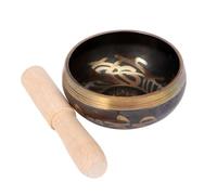 Toyvian Juego de Cuencos de Cobre Set de 1 con Mazo de Madera con Sonido Armónico Varios estilos para Meditación y Relajación en Casa o Viaje para Yoga Varios estilos