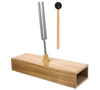 Toyvian Juego de Diapasón de Metal Ajustable con Base de Madera y Martillo para Pruebas Físicas y Enseñanza con Afinación Precisa 256 Hz