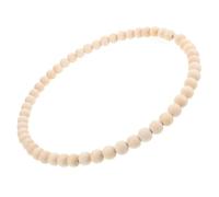 Toyvian Juego de guirnaldas de cuentas de madera talón coronas encantos de la casa de campo decoración de pared anillo de guirnalda floral de cuentas de madera planchar Khaki