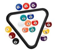 Toyvian Juego de Mini Bolas de Billar con Triángulo, Set de Bolas de Resina para Mesa de Billar Pequeña o Infantil Accesorios de Portátiles para Entrenamiento y Juego en Casa