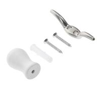 Toyvian Juego de Perillas Metálicas para Cordón de Persianas Enrollables, Cornamusa de Cuerda Resistente Taco Francés para Cortinas de Ventana, Accesorios de Seguridad para Persianas