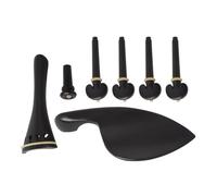 Toyvian Juego de Piezas de Repuesto para Violín Profesional, Set de 4 Accesorios de Madera de Ébano Negro Cordal, Clavijas de Afinación, Mentonera y Alma, Accesorios Duraderos