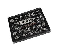 Toyvian Juego de Rompecabezas Mentales de 25 Piezas Rompecabezas de Anillos Metálicos Adultos Juego de Ingenio Educativo de Mesa para Estimular Inteligencia y Coeficiente Intelectual