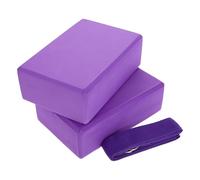 Toyvian Juego de Yoga con 2 Bloques y Correa Antideslizante Espuma Eva Flexibilidad Práctico para Fitness y Accesorios de Estiramiento