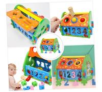 Toyvian Juguete Educativo Casa Multifuncional de Madera para Puzzle de Formas y Números Desarrollo Cognitivo Seguro con Bordes Redondeados Regalo para Aprendizaje Temprano