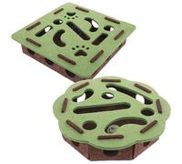 Toyvian Juguete Interactivo para Gatos 2 Piezas Laberinto de Fieltro Resistente y Caja Rompecabezas con Forma Cuadrada y Floral Juego de Ejercicio para Gatitos Interiores Estimula