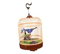 Toyvian Juguete para Pájaros Sonido Activado Pájaro Simulado Que Canta y Se Jaula Realista Adorno de Escritorio para Niños Decoración de Oficina y Hogar Plástico sin Pilas