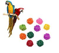 Toyvian Juguetes de Ratán para Loros y Aves Pequeñas, 10 Bolas de Mimbre para Jaula Que Promueven Dientes Sanos y Satisfacen Instinto de Morder Color Aleatorio