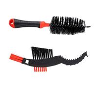 Toyvian Kit Cepillo para Cadena y Neumáticos de Bicicleta, 2 Piezas, Nylon Resistente, Limpieza Profunda, Color Rojo, Herramienta de Mantenimiento para Ciclismo, Uso en Exteriores,