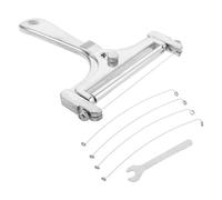 Toyvian Kit Cortadora de Queso de Acero Inoxidable con 6 Piezas, Incluye 4 Alambres Adicionales y Llave, Rebanadora Manual para Queso en Bloque y Mantequilla, Herramienta Comercial