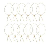 Toyvian Kit de 12 pulseras de cadena ajustable en cobre dorado para mujer, resistente a desgaste y brillo para uso diario y creación de joyas