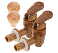 Toyvian Kit de Accesorios para Barril de Vino 2 Tapones de Corcho Color Madera y 2 Grifos de Plástico Diseño Retro, Repuestos Multifunción para Barril de Cerveza y Vino Tinto, Dispensador