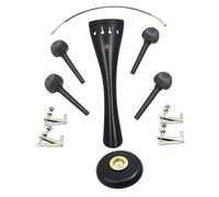 Toyvian Kit de Accesorios para Violonchelo Placa de Tracción Color Aleatorio de Ébano Cuerda Final 4 Perillas y 4 Microafinadores Almohadilla Antideslizante Metálica
