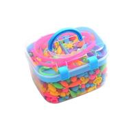Toyvian Kit de Pulseras y Cuentas de Plástico para Hacer Tú Mismo Niñas, 550 Piezas en Caja Azul, Juego de Manualidades Creativas para Niños y Niñas, Obsequio Educativo de Coordinación