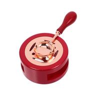 Toyvian Kit de Sellado de Cera Roja con Horno de Fusión y Cuchara con Mango de Madera Resistente al Calor, Juego para Derretir Perlas y Barras de Lacre, Adecuado para Manualidades y