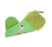 Toyvian Knitted Christmas Stocking Large Plush Trimmed Xmas Sock Bag with Letter Embroidery and Hanging Strap For Holiday Decor