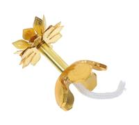 Toyvian Lámpara De Mantequilla De Aleación Vintage con Soporte para Mecha Ajustable, Diseño De Llama Estable para Templos y Decoración del Hogar, Portavelas De Té con Forma De Loto,