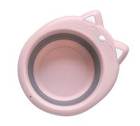 Toyvian Lavabo para Bebés Plegable Diseño de Gato, Material Pp Duradero, Color Rosa, Portátil y Multifuncional para Viaje y Baño, Ahorra Espacio, Adecuado para Cuidado Infantil