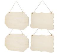 Toyvian Letreros de Madera Colgantes sin Pintar 4 Piezas 2 Tamaño 1 2 Tamaño 2 Placas Decorativas Rústicas para Manualidades y Decoración de Puertas