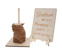 Toyvian Libro de Firmas para Bodas de Madera Forma de Corazón Alternativa Vintage para Firmar Invitados Decoración Romántica para Celebraciones Nupciales