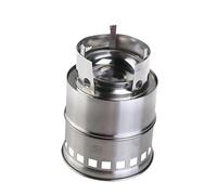 Toyvian Lightweight Stainless Steel Wood Burning Camping Stove For Outdoor Cooking Portable Picnic and Barbecue
