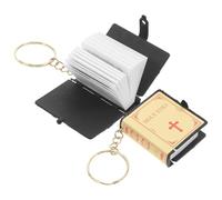 Toyvian Llavero Bíblico Miniatura Dorado 2 Piezas Colgante de Biblia, Material Abs y Aleación de Zinc, Decorativo para Llaves, Mochilas y Regalos de Cumpleaños