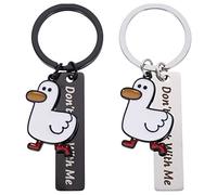 Toyvian Llavero Colgante de Pato de 2 Uds. Adornos de Llavero de Metal Llaveros Bonitos de Cisne de Dibujos Animados Llaveros de Acero Inoxidable Llaveros de Regalo con Forma de Pato para