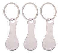 Toyvian Llavero de Acero Inoxidable para Carrito de Compras, Ficha Portátil para Carro al Aire Libre, Set de 3 Unidades, Suministros Prácticos para Actividades y Uso Diario