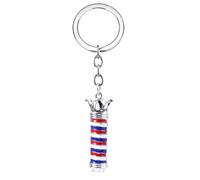 Toyvian Llavero de Metal Diseño de Luz Giratoria de Barbería, Colgante Decorativo Elegante para Bolso, Accesorio Práctico para Llaves y Mochila, Obsequio Original para Mujer