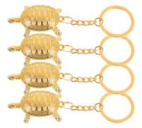 Toyvian Llavero de Tortuga Grande Dorado 5x2,5 Cm Cadena para Bolso, 4 Unidades Colgantes Decorativos para Mujer y Hombre, Accesorio Práctico y Simbólico para Mochila