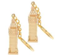 Toyvian Llavero Decorativo de Aleación Vintage Reloj de Londres, 2 Piezas, Colgante Metálico Estilo Británico para Bolsos y Llaves, Accesorio Multiuso para Eventos y Recuerdos de Viaje