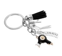 Toyvian Llaveros de Peluquero Colgante de Secador de Pelo y Tijeras, Accesorio Metálico para Bolso y Mochila, Obsequio para Estilistas Profesionales
