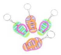 Toyvian Llaveros Forma de Zapatilla, Mini Llaveros de Zapatos de Dibujos Animados, 2 Pares, Pvc y Metal, Morado y Naranja, para Mochila, Evita Pérdidas y Uso Seguro