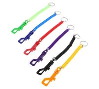 Toyvian Llaveros Retráctiles de Plástico en Espiral 6 Piezas, Cordones con Mosquetón Multicolor (Negro, Rojo, Naranja, Púrpura, Azul, Verde) para Llaves, Mochilas y Actividades al Aire
