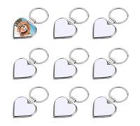 Toyvian Llaveros y Regalos para Manualidades DIY de Metal Personalizables de Cumpleaños en Blanco para Sublimación 10 Forma de Corazón