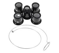 Toyvian Lupa para Reparación de Relojes con Clip, Aumento Múltiple 3X 5X 10x 15x 20x, Lente Ocular Portátil para Joyería Profesional, Kit de 6 Piezas para Inspección Precisa y Uso Cómodo
