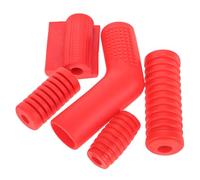 Toyvian Manguitos para Palanca de Cambios de Motocicleta 5 Fundas de Silicona Resistentes Color Rojo Antideslizantes para Protección en Ruta