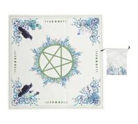 Toyvian Mantel para Tarot Pentagrama de Tela de Escritorio de Adivinación en Verde Bolsa de Tela, Mantel de Altar Ligero y Portátil para Juegos de Tarot y Astrología, Accesorio Esencial