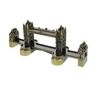Toyvian Maqueta del Puente Torre de Londres de Metal en Acabado Verde Antiguo, Escultura Europea Creativa para Decoración de Escritorio y Oficina en Casa, Figura Decorativa Coleccionable