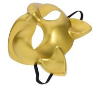 Toyvian Máscara de Gato Diseño Único Dorada de Plástico Reutilizable Media Cara Versátil para Fiestas de Disfraces y Carnavales para Baile y Mascaradas