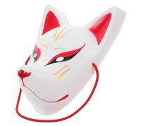 Toyvian Máscara Japonesa de Fox Blanco en Pvc para Cosplay Diseño Intrincado y Acabado Meticuloso Adecuado para Fiestas de Disfraces y Bailes de Mascarada