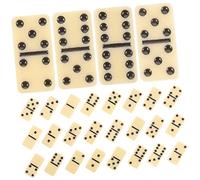 Toyvian Mesa Domino Clásico para Adultos y Familias Set De Bloques De Melamina con Puntos Negros Juego para Fiestas y Reuniones y Ligero para Viaje