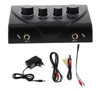 Toyvian Mezclador de Audio Multicanal para Karaoke con Entradas Duales de Micrófono con Cable, Adaptador Ac220, Control Tone y Volumen Independiente, Color Negro, Accesorio para Fiestas