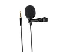 Toyvian Micrófono de Solapa Omnidireccional Clip Negro, Mini Micrófono de Grabación para Móvil y Pc, Cable de 1,5 M y Esponjas Negras y Rojas para Entrevistas y Transmisiones